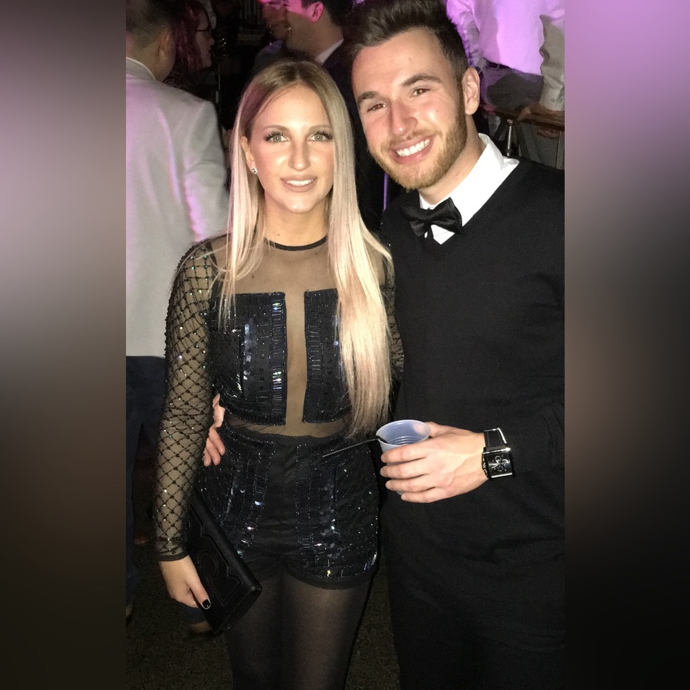 Sequin sheer long sleeved shorts romper